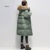 Damskie okopy płaszcze zimowe płaszcz kobiet beżowy długi, ciepły ciepło z kapturem kurtka zamek słowa żeńska kurtka 2023