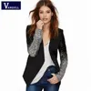 Women's Suits & Blazers Vangull Spring Clothing Plus Size Long Sleeve Sequins Slim Casual Female Blazer Coats Single Button Short Tops