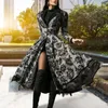 Casual Dresses Party Dress Skin-Touch Cosplay Gothic Elegant Retro Floral Print Lapel