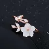 Bagues de mariage tendance simples femmes zircone cubique anneau ouvert réglable branches de fleurs de cerisier bijoux