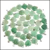 Kunst en ambachten natuursteen hart hangers groene aventurine charmes kralen voor sieraden maken earring edelsteen drop levering home gar dhazv