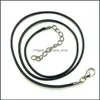 Arts And Crafts Black Leather Cord 45Cm Chain Necklace Rope Pendant Jewelry Accessory Drop Delivery Home Garden Dhnka