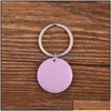 Key Rings Jewelry Wooden Bead Keychain Can Print Round And Cotton Tassel Pendant Ringcustomized Foreign Trade Beaded Frilled Wafer C Dh9Zf