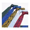 Neck Ties Fashion Accessories Polyester Jacquard Flower Pattern Men Business Wedding Male Necktie Dress Gift 8Cm Drop Delivery Otqa8