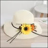 Chapeaux à large bord Big St Panama Hat Summer Beach Caps Femme Casual Lady Femmes Flat Bowknot Cap Girls Sun 3448 Q2 Drop Delivery Fashion Dhqu6