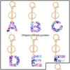 Anahtar Yüzük Mücevher Moda AZ Mektup Anahtarlık Modaya Modaya Modaya Uygun Yaratıcı Colorf 26 İngilizce Başlangıç ​​Reçine Çantası Anahtarlama Kadın Hediye Damla Teslimat DHOC8