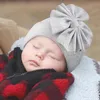 Caps hoeden oversized grote boog motorkap voor babyhoofddeksel pasgeboren bowknot tulband hoed schattige katoenen vaste haarboog beanie konijntje hoed baby hoeden