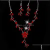 Oorbellen ketting tak sieraden set 2 stks/set dames legering oorrang sets bruiloft bruid prachtige ornamenten 6lx q2 drop levering dhldb