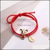 Волосы резиновые ленты мода прекрасная китайская голова веревка Lucky Red Hasktail Happy Year Hear Charm Headwear Accessorysy Drop Dhjam