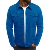 Herrjackor våren Autumn Casual Men Solid Color Slå ner krage smal passform jeans jacka mode streetwear denim coatmen's