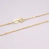 Chains Au750 Real 18K Yellow Gold Chain Neckalce For Women Female 1.0mm Curb Thin Link Choker Necklace 16.5''L Gift Gord22