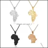 Pendant Necklaces Hip Hop Africa Map Stainless Steel Elephant Giraffe Lion Animal For Men Women Fashion Jewelry Gift Drop Delivery Pe Ot5Yg