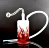 Geri dönüştürücü sigara içme su borusu dişi dab teçhizat bongs kırmızı yangın yağ brülör bong ile 10mm erkek yağ brülör borusu