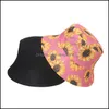 Brede rand hoeden zonnebloem emmer hoed in katoenen visser cap reizen sunhat outdoor panama voor mannen vrouwen met platte top 3450 Q2 drop de dhajg