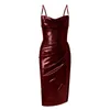 Casual Dresses Women Sexy Solid Dress Reflective Bronzing Nightclub Halter Double Lining Elegant Toddler House SockCasual