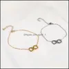 Catena a maglie Oro Sier Digital 8 Charms Bracciale per le donne Fashion Infinity Symbol Bracciali in acciaio inossidabile Personalità Party Jewelr Dhlc5