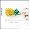 Key Rings Jewelry Creative Jewellery Luxury Rhinestone Pine For Women Bag Buckles Car Keychain Fashion Aessories Birthday Gifts Drop Dhzun