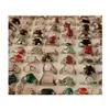 Solitaire Ring Mix Lot Mens Rings Natural Stone For Collection Lovers 50Pcs Wholesale 619 T2 Drop Delivery Jewelry Dhxh4