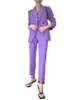 Vestido de dos piezas Temperamento de primavera Nicho Traje violeta Chaleco profesional para mujer Blazer de tres piezas y falda SetTwo