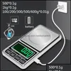 Scales Jewelry Tools Equipment 100/ 200/300/500G/600 X 0.01G 500/1Kgx0.1G Mini Portable Usb Charger Electronic Digital Pocket Scale Dhzql