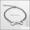 Link Chain Fashion Initial Sier Handcuffs Bracelet Link Charm For Women Girls Christmas Gift Wholesalez Drop Delivery Jewelry Bracel Dhfb6