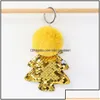 Porte-clés Bijoux Colorf Paillettes Arbre De Noël Porte-clés Joyeux Peluche Pompon Chaîne Femmes Sac Pendentif Suspendu Porte-clés Aessories Drop D Dh3Ni