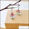 Bengelen kroonluchter handgemaakte creatieve verse stijl gedroogde bloemen oorbellen romantisch oorbel 5 kleuren mode sieraden cadeau voor vrouwen dr. Dhe3g