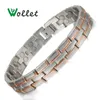 Bracelets à maillons Wollet bijoux Bracelets magnétiques pour hommes 5 en 1 ou tous les aimants soins de santé énergie de guérison chaîne de couleur or Rose