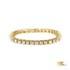 Catena di collegamento a fila singola hip hop da 5 mm braccialetti diamanti in oro fl cristallo fl cristallo da tennis bracciale bling bling gioiello q293fz consegna goccia dhgve