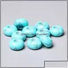 Charms Jewelry Findings Components 8X14Mm 5Mm Big Hole Natural Round Jade Stone Crystal Spacer Beads Charm Pendant For Making Aessor Dhy9S