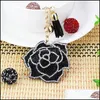 Key Rings Diamond Painting Rose Fl Drill Special Shaped Women Bag Decoration Pendant Ornament Keychain Gift Drop Delivery Jewelry Otfve