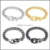 Charm Bracelets Stainless Steel Mens Personalized Handcuffs Design For Boys Titanium Cuban Link Chains Wrap Bangle Fashion Drop Deli Otdk2