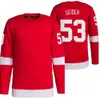 #71 Dylan Larkin Reverse Retro Hockey-Trikot #53 Moritz Seider 57 David Perron Lucas Raymond Dominik Kubalik Tyler Bertuzzi Gordie Howe Steve Yzerman Trikots