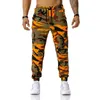 Pantalons pour hommes décontracté coton Sport de plein air Camouflage Cargo taille élastique cordon militaire tactique pantalon hommes