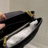 Designer-Handtaschen, quadratisch, fett, LOULOU-Kettentasche, echtes Leder, Damentasche, große Umhängetasche, 32 cm, gesteppt, Messeng248V