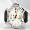 Brand New Sell Miglia XL White Dial Men Relógio de máquinas automáticas de aço inoxidável Mens Sports Relógios de pulso Banda de borracha354m253S