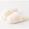 Slippers winter vrouwen huis niet-slip stomme mode pluche warme schoenen flats vrouwelijk open teen glijbanen gezellig fuzzy hh3