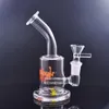 6 Pouces Mini Dab Rigs Hookah Bong DUKIN America Runs Dab Recycler Bubbler Pipe À Eau avec 14.4mm Mâle Verre Brûleur À Huile Tuyaux 1pcs