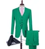 Mäns kostymer Ankomstgrön 2 kostym stil för mans slitsidan hackad lapel brudgummen tuxedos och brudgumman (jackvästbyxor) blazrar