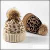 Beanie/Skull Caps Designer Beanie 3 Colors Women Leopard Grain Hat Fashion Girl Thickened Warm Winter Cap High Quality Good 1913 T2 Dhutr