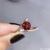 Pierścienie klastra KJjeaxcmy Fine Jewelry 925 Srebrny Srebrny Inkrustowany Naturalny Mozambik Garnet Kobiety Eleganckie vintage okrągłe runda pierścień klejnot