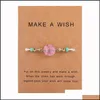 Charm Bracelets Fashion Druzy Resin Stone Bracelet With Make A Wish Gift Card Braided String Rope Beads Bangle For Women Men Handmad Ot5Gs