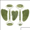 Schmuckreiniger Polierwalze Natürliche Jade Gesicht Masr Gua Sha Schaber Set Gouache Guasha Werkzeug Designer Körper Großhandel 860O Drop Del DHSVJ