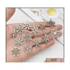 Charms Jewelry Findings Components Luxury Brand Necklace Mixed Christmas Snowflake Pendants Fit For Bracelet Making Diy Handmade Ant Dhdfq