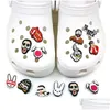 Аксессуары для обуви аксессуары Moq 100ps Bad Bunny Pattern Croc jibz Charm 2d Soft PVC Charms Fashion Buckles Украшения Fit Sandals вентилятор Dhbth