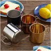 Tasses 400ml Ins en acier inoxydable tasse à café tasse à thé tasse à bière portable tasses à vin gobelet pour bar maison boisson livraison livraison jardin cuisine Dhcje