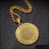 Collares pendientes por encargo P O Medallones de memoria Collar con cadena de cuerda torcida Sier dorada para mujeres Hombres Hip Hop personalizado Je Otcag