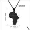 Подвесные ожерелья Hip Hop Africa Карта из нержавеющей стали Слон Жираф Животное для мужчин Женские модные ювелирные украшения подарки доставка PE OT5YG