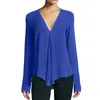 Blouses Femmes Chemises En Mousseline De Soie Femmes Dames Hauts À Manches Longues Chemise À Col En V 2023 Été Automne Haut Et Chemisier Pour Femme Plus Taille 5XL 6XL