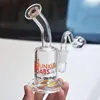 6 Pouces Mini Dab Rigs Hookah Bong DUKIN America Runs Dab Recycler Bubbler Pipe À Eau avec 14.4mm Mâle Verre Brûleur À Huile Tuyaux 1pcs